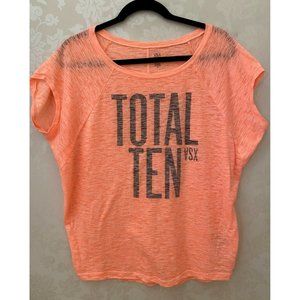 Victorias Secret VSX TOTAL TEN Burnout Sport Logo Workout Tee Shirt Top SM EUC